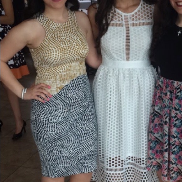 H&M gold and navy midi dress - Picture 5 of 5